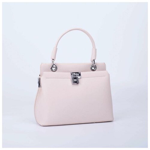 фото Сумка-тоут, отдел на молнии, наружный карман, длинный ремень, цвет розовый mikimarket