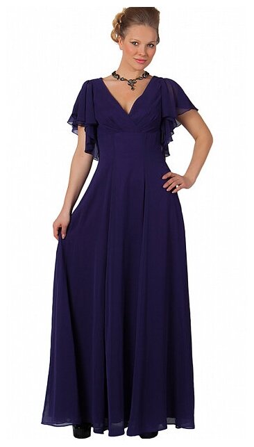 Платье вечернее, полуприлегающее, макси, размер 44, фиолетовый