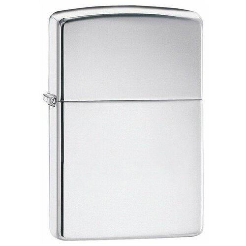 Зажигалка бензиновая ZIPPO Classic с покрытием High Polish Chrome, латунь/сталь, серебристая, глянцевая зажигалка zippo 200 бензиновая reg brush fin chrome