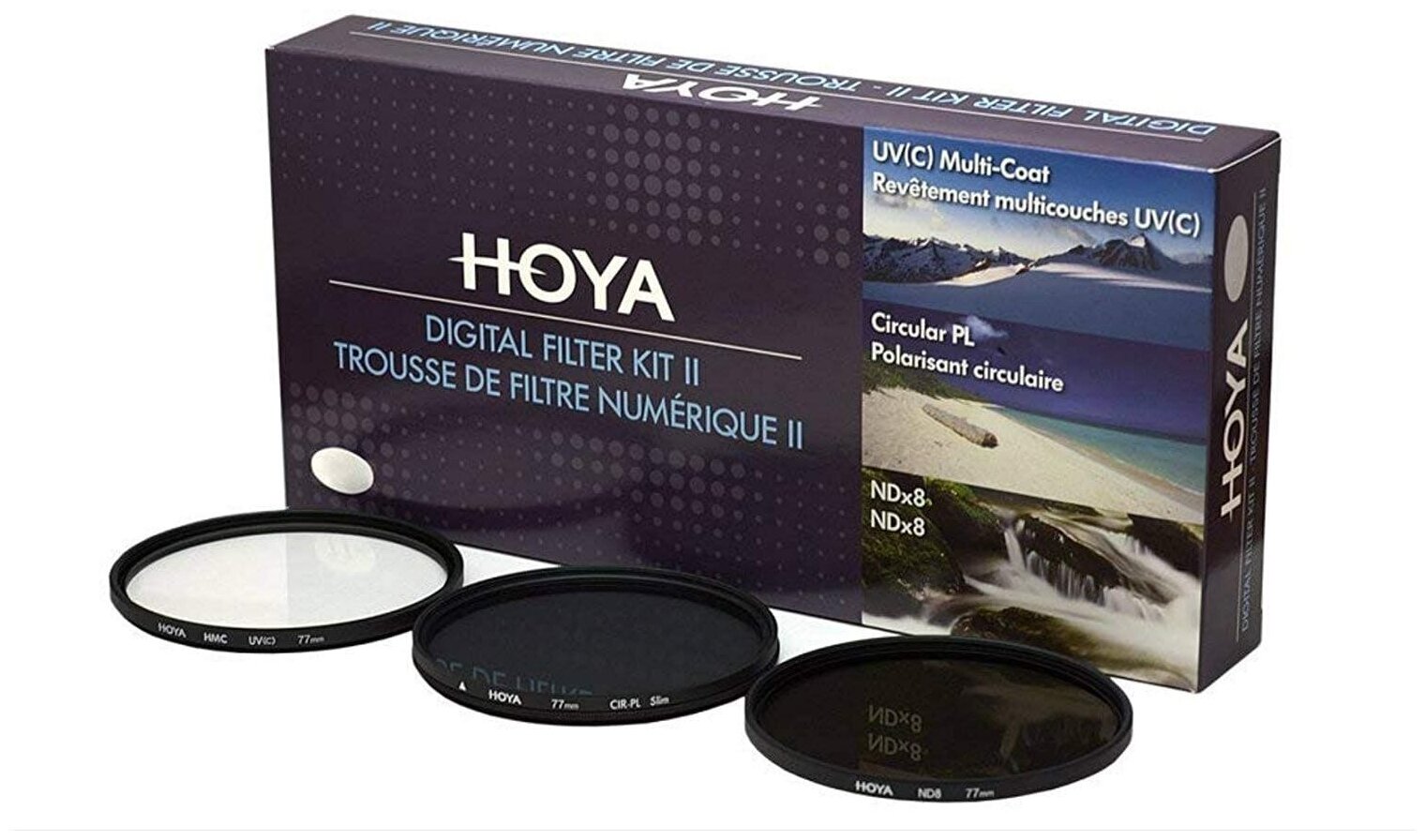 Комплект светофильтров Hoya DIgital filter kit: UV (C) HMC Multi, PL-CIR, NDX8 40.5mm - фото №3