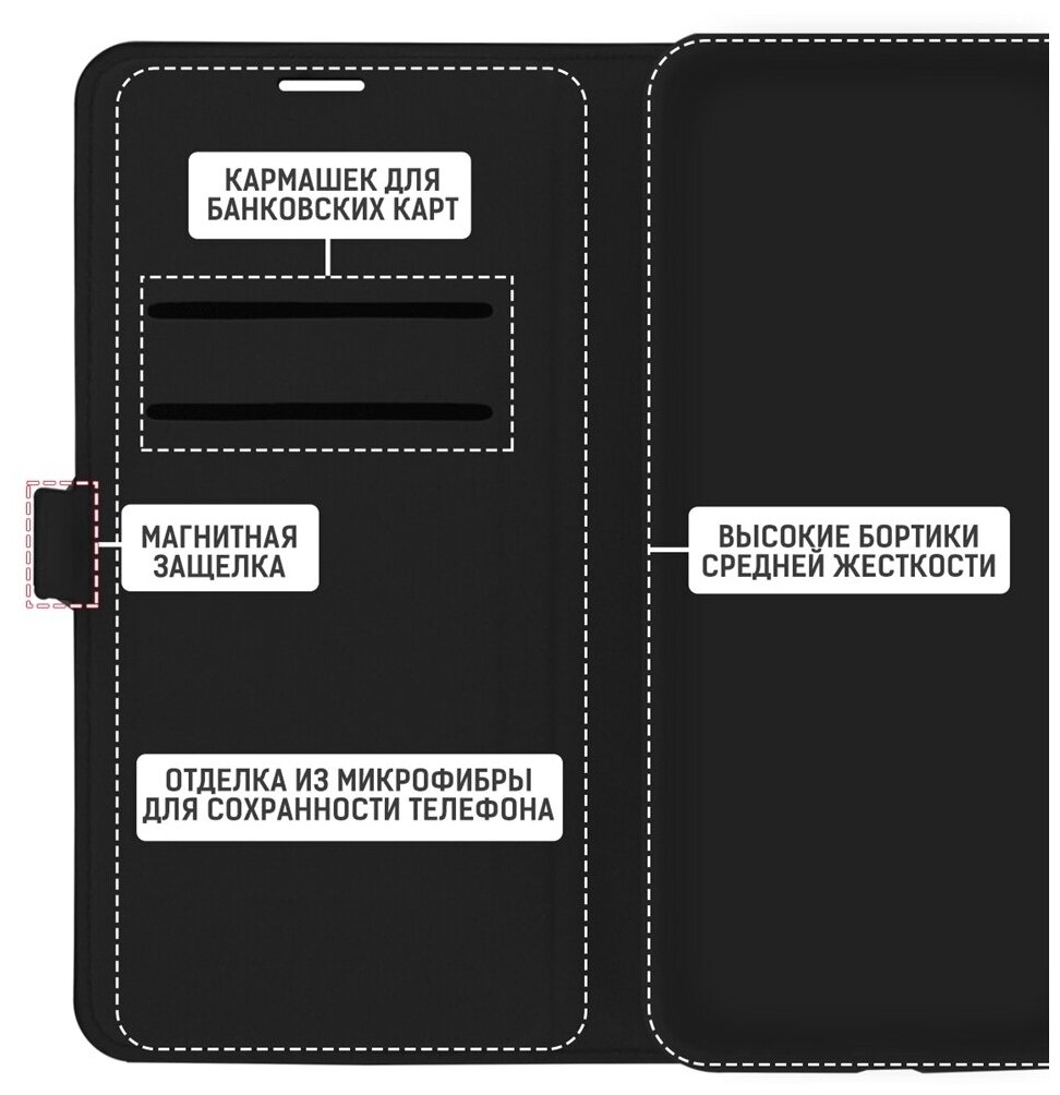 Чехол-книжка Krutoff Eco Book для Xiaomi Redmi 10 черный