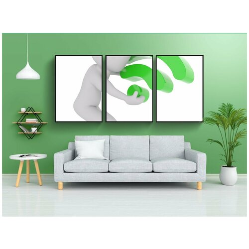 фото Набор модулных постеров для интерьера "факс, белый кобель, 3d модель" 60x90 см. в тубусе, без рамки lotsprints