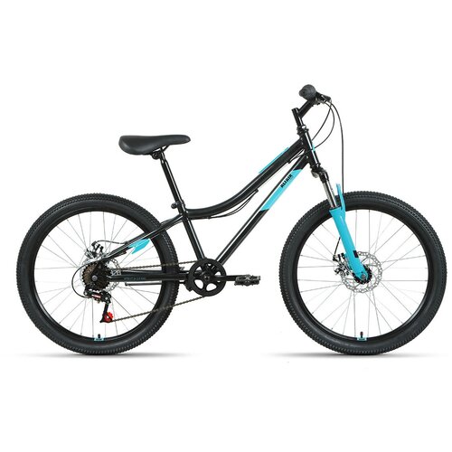 Подростковый горный велосипед 24 дюйма Altair - MTB HT 24 20 disc 2022 Черный Бирюзовый 1614000₽