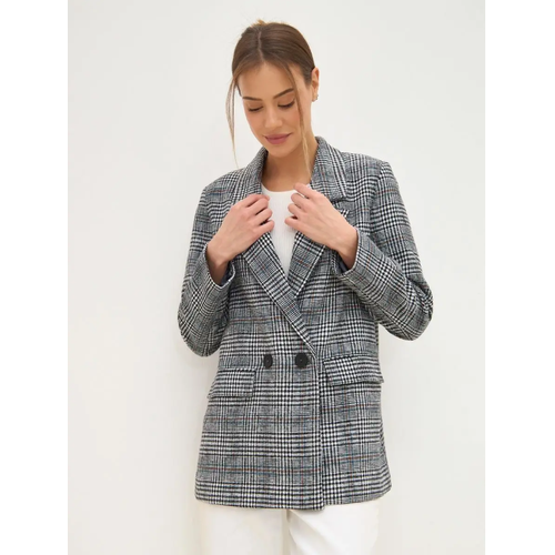 Пиджак Brandberry, средней длины, силуэт прямой, размер 46, серый