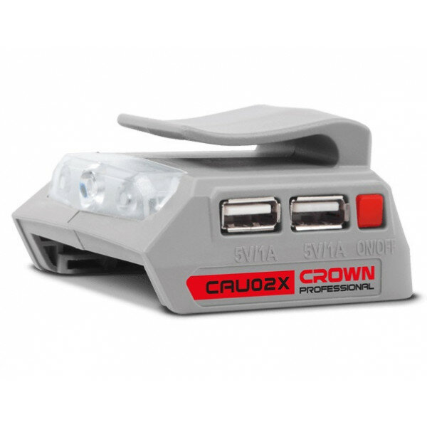 Зарядное устройство CROWN CAU02X USB, Фонарь LED — фото 1