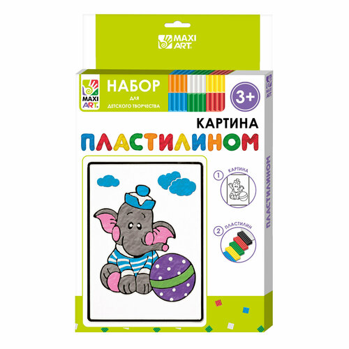 Набор для творчества Maxi Art Картина Пластилином Слоник