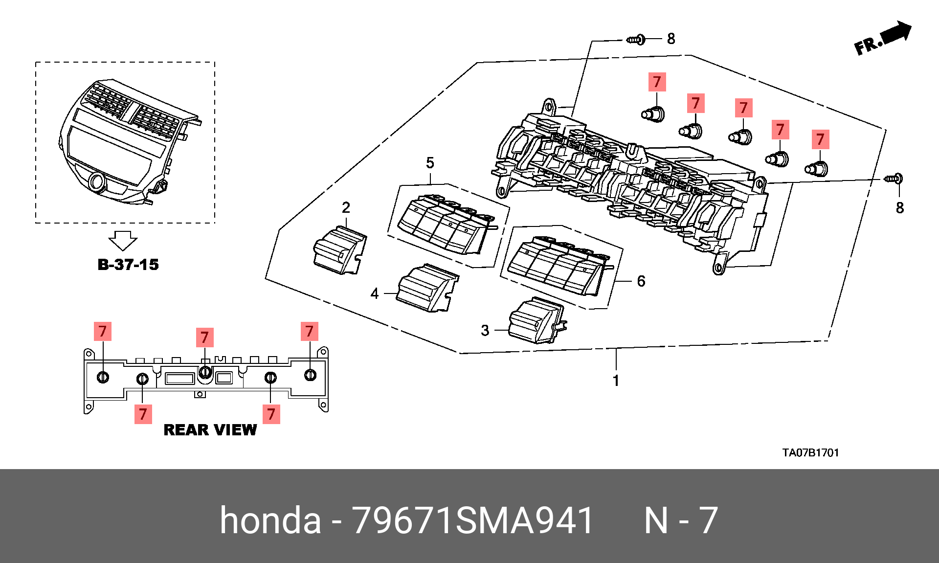 Лампочка неоновая клиновидная (14 в 80мa) Honda 79671-SMA-941