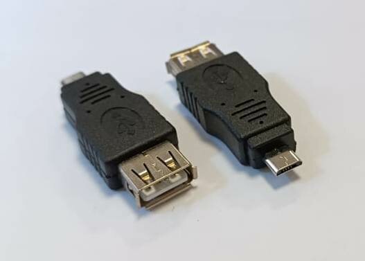 1 шт, Переходник с розетки USB-2.0 тип A на вилку Micro-USB тип B