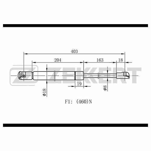 Амортизатор капота ZEKKERT GF1352 для VW Caddy III Touran