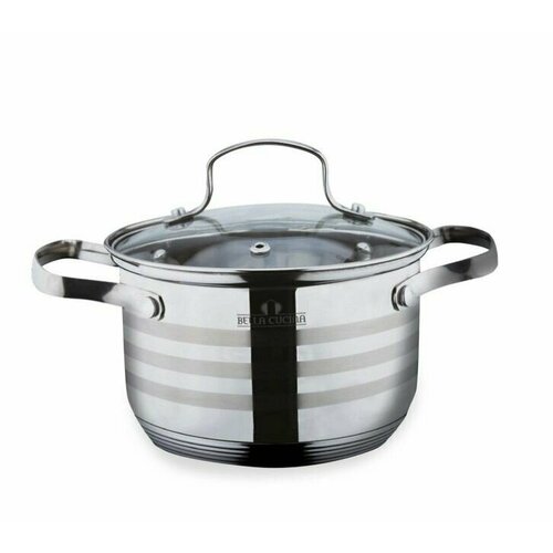 Кастрюля из нержавеющей стали Berlinger с крышкой и ненагревающимися ручками, подходит для индукционных плит, 7,5 л