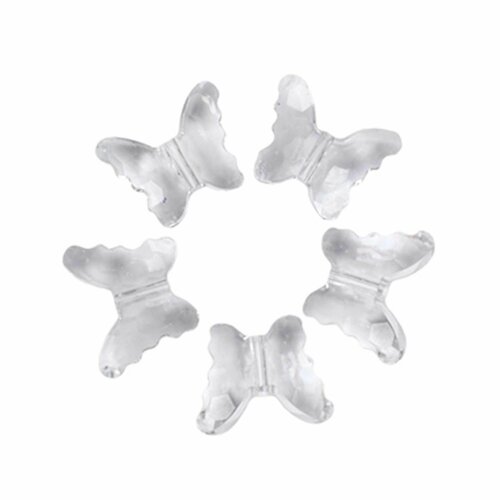 Декоративные бусины Бабочки прозрачные 2,3см х 1,8см 20 шт