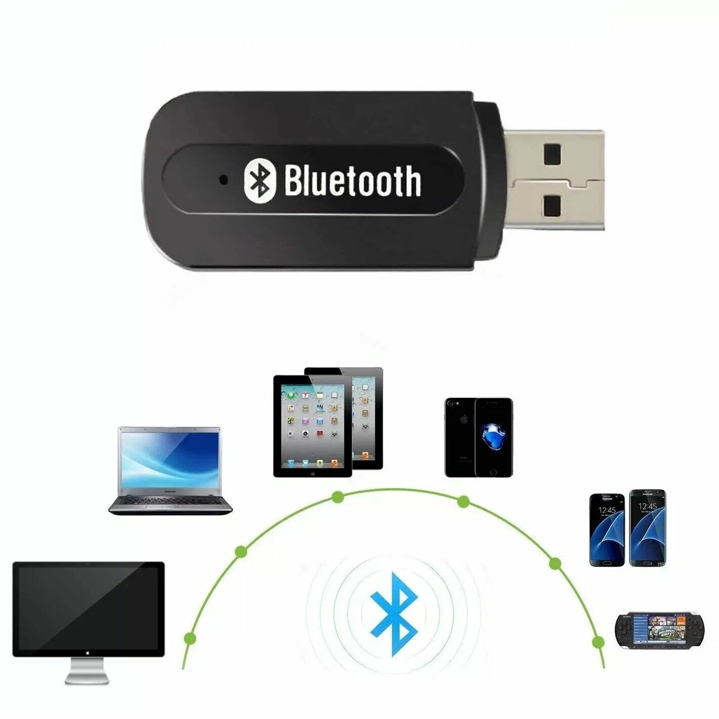 Блютуз адаптер с USB. bluetooth адаптер для авто ПК колонок.