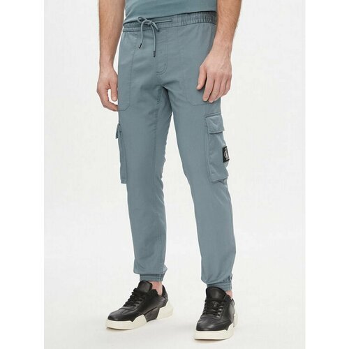 Брюки спортивные скинни Calvin Klein Jeans, размер XL [INT], голубой ladiguard plus size mens skinny harem pants 2021 european style fashion zipper pockets trouser male outdoor cargo pant homme 3xl