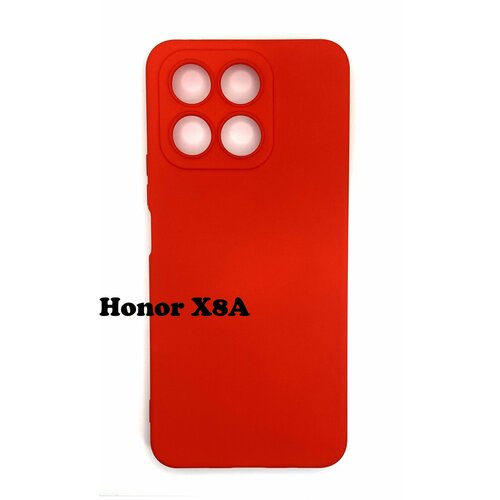 Чехол Honor X8A 4G красный Silicone Cover