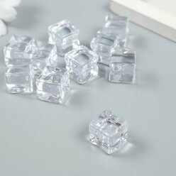 Декор для творчества пластик "Кубики льда" прозрачный 1,5х1,5х1,5 см(10 шт.)
