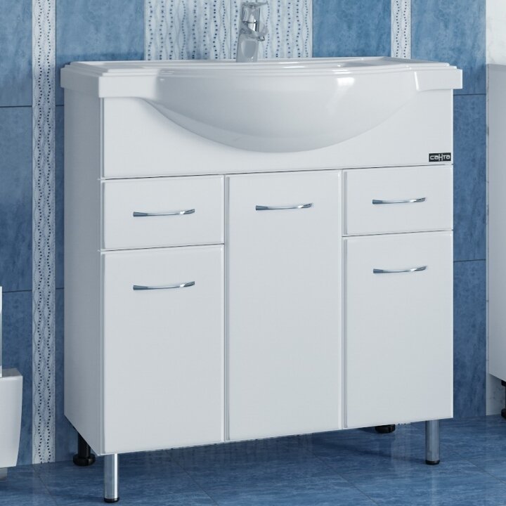 фото Тумба с раковиной СанТа Эльбрус 80