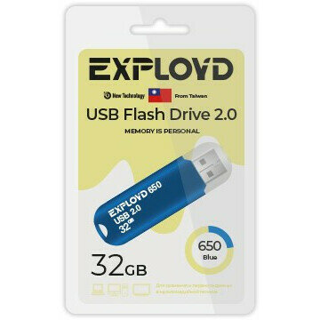 USB Flash накопитель 32Gb Exployd 650 Blue (EX-32GB-650-Blue)