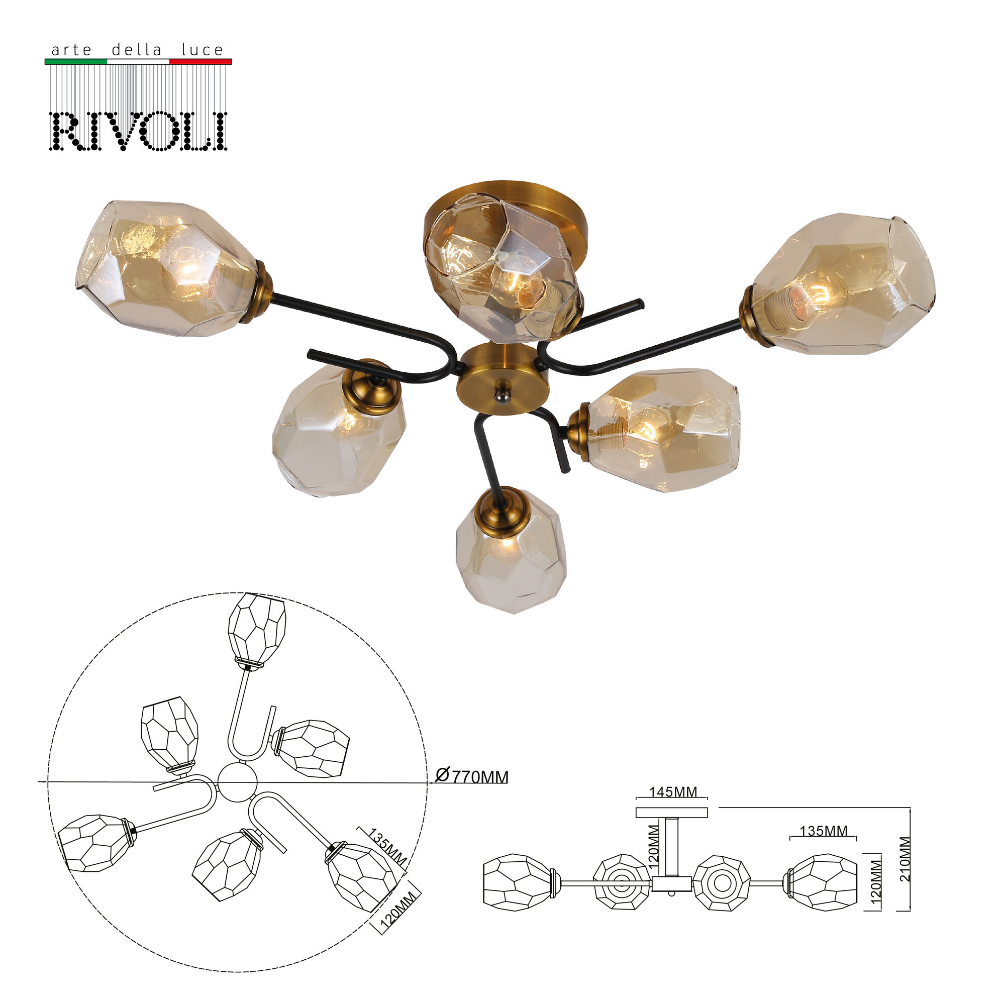 Потолочная люстра Rivoli Melanthe 3125-306 (Б0054853) - фото №6