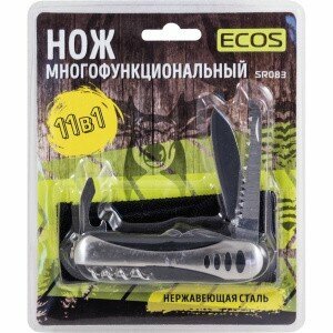 фото Нож многофункциональный (экос Нож многофункциональный т. м. ECOS SR083 12 в 1 металлик 325131)