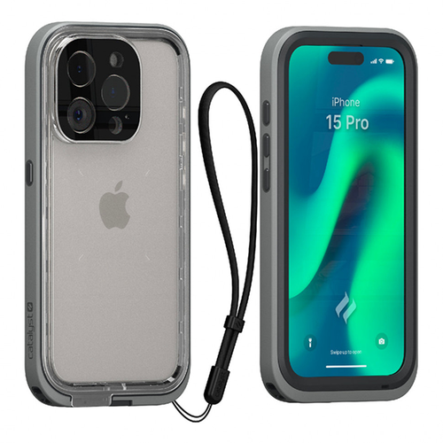 Водонепроницаемый чехол Catalyst Total Protection Case для iPhone 15 Pro серый (Titanium Gray)