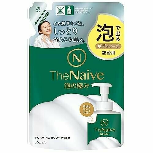Kracie Жидкое мыло-пена для тела The Naive Foam Body Soap гель для душа на основе аминокислот и ингредиентов растительного происхождения 430 мл 845₽