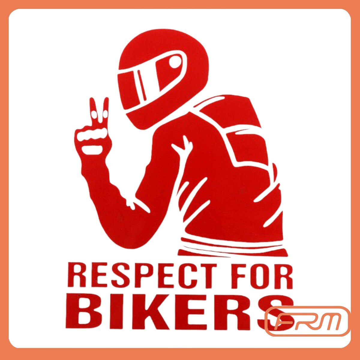 Мотонаклейка мото стикер наклейка Respect For Bikers 15х11 см на мотоцикл скутер мопед квадроцикл автомобиль для мотоциклиста, красная