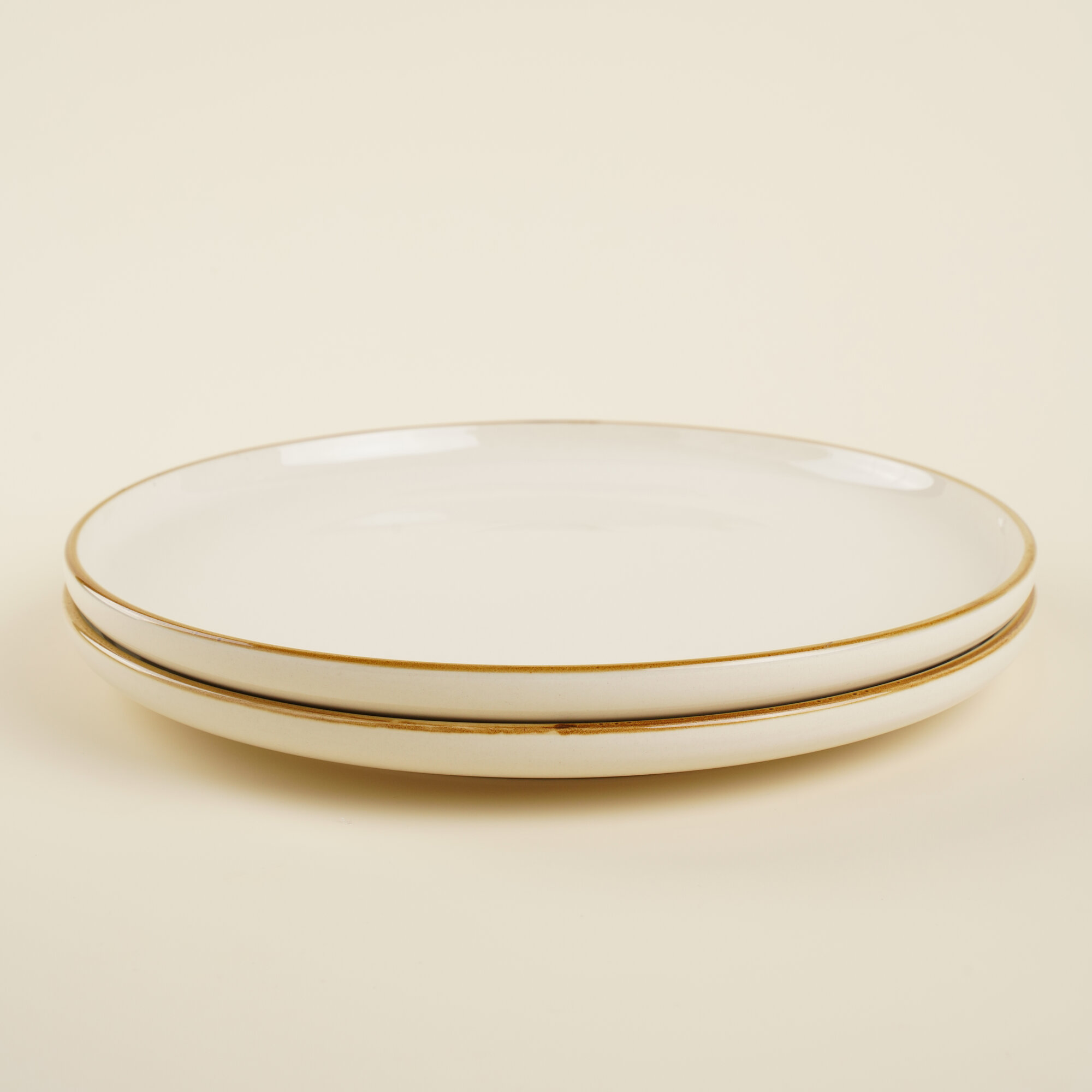 Набор тарелок круглых SL Home "Леггеро", 2шт, d=25см, 25,4х25,4х2,5 см, цвет бежевый