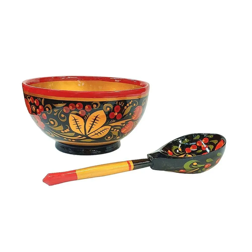 Салатник с ложкой Хохлома Ручная роспись 1350₽