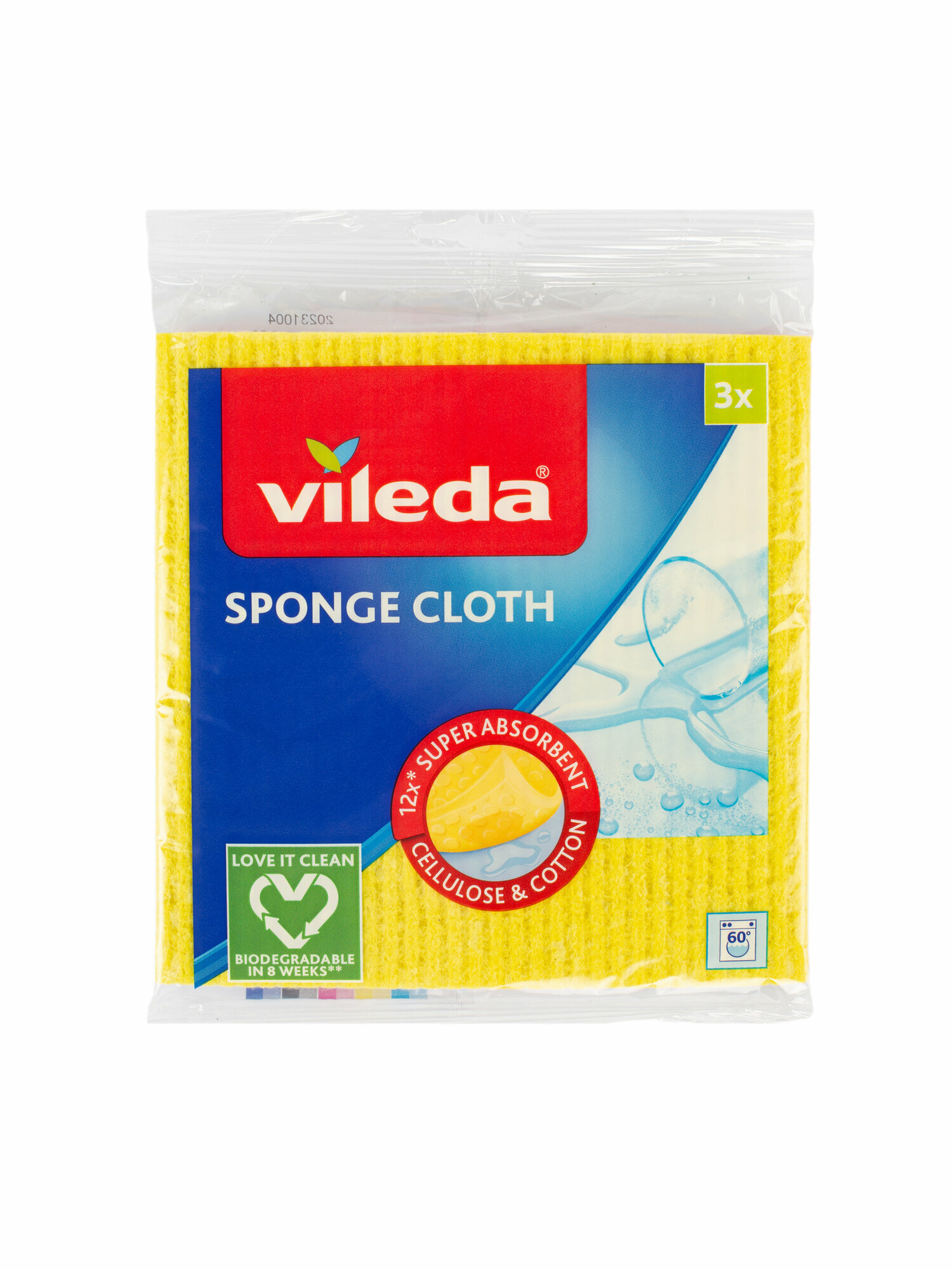 Губчатая салфетка для уборки Sponge cloth  Vileda   набор из 3шт  цветные