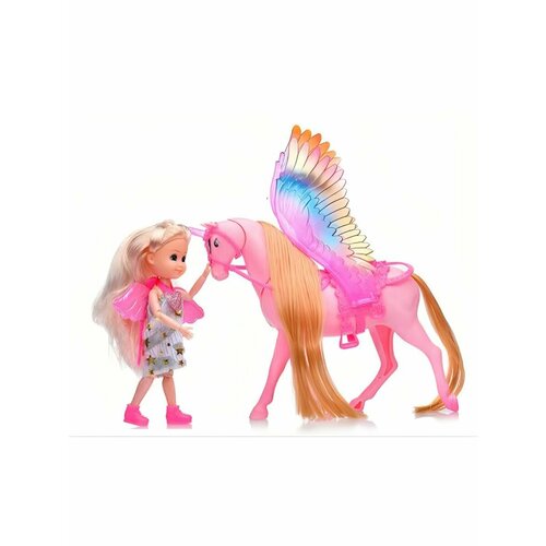Кукла с лошадкой-единорогом