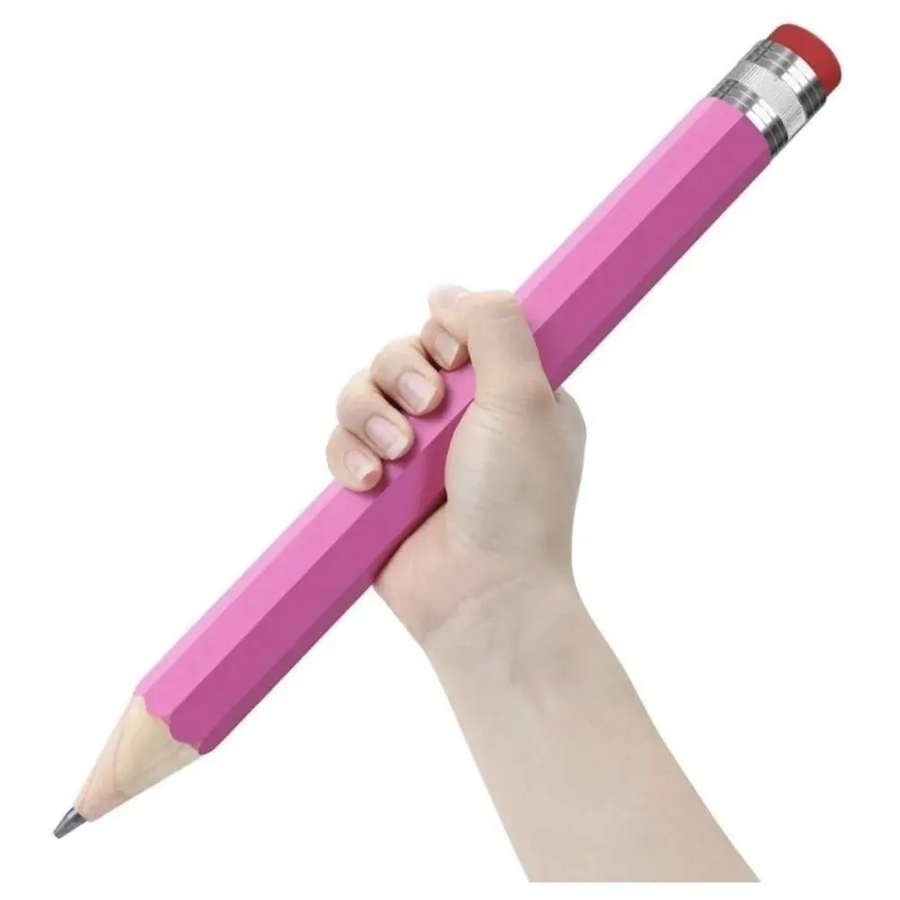 Чернографитный гигантский карандаш "Карамба"с ластиком (розовый)