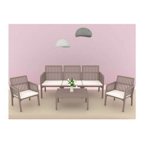 Набор мебели Lizbon 3-Seater Lounge для террасы PRIME цвет: капучино