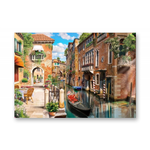 Картина на холсте | Diva Kartina | Город. Италия Венеция весной | 100X70 см | Интерьерный постер