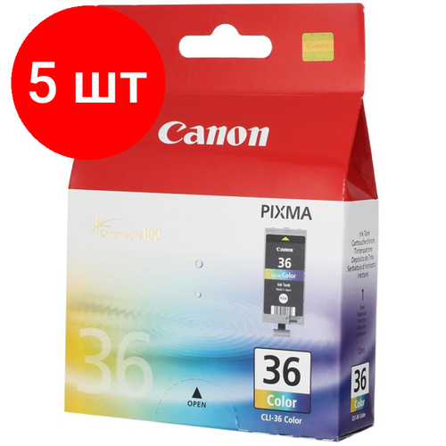 Комплект 5 штук, Картридж струйный Canon CLI-36 цв. для PIXMA mini260