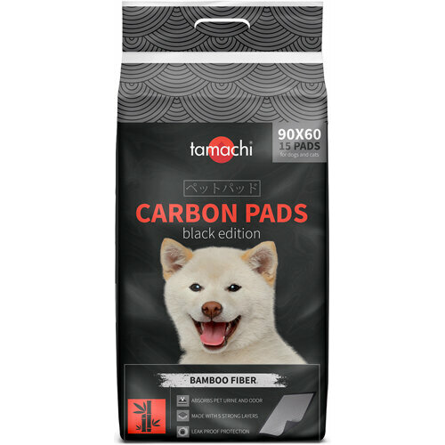 Тамачи T611 CARBON PADS Подстилки вптиывающие черные с угольным волокном 90*60*15шт beprincess carbon pet pee pads disposable medium 60 pcs
