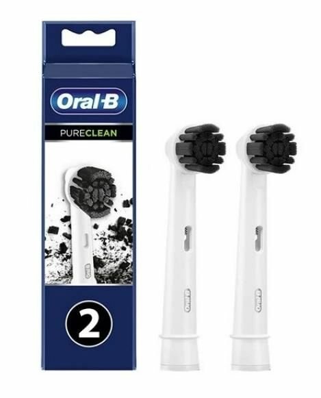 Насадки для зубной щетки ORAL-B PURE CLEAN CHARCOAL 2PC, белый