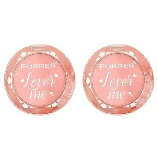 Farres Румяна для лица Lover Me, компактные, тон 02 Розовый/бежевый, 2 шт benefit galifornia солнечно розовые румяна миниатюра galifornia солнечно розовые румяна миниатюра