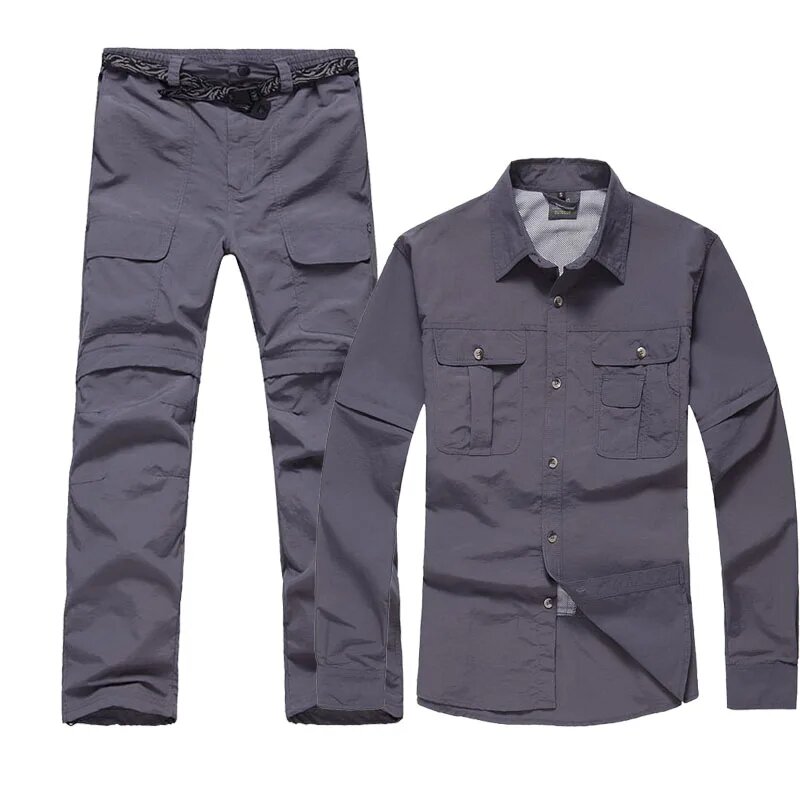 NUONEKO Походный костюм мужской быстросохнущий XXL Dark Grey Suits