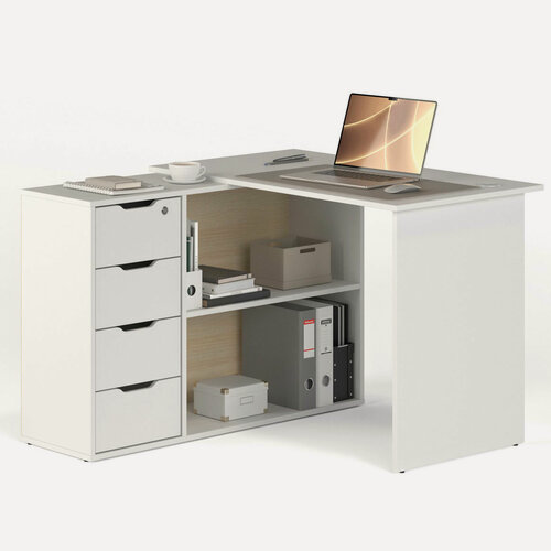 Изображение товара Угловой письменный стол 007093Л (цвет: белый)