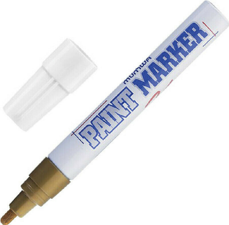 Маркер-краска Маркер-краска лаковый (paint marker) MUNHWA 4 мм золотой нитро-основа алюминиевый корпус PM-07