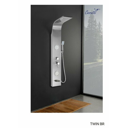 Душевая панель CeruttiSpa TWIN BR CT9988 Матовая Нержавеющая Сталь