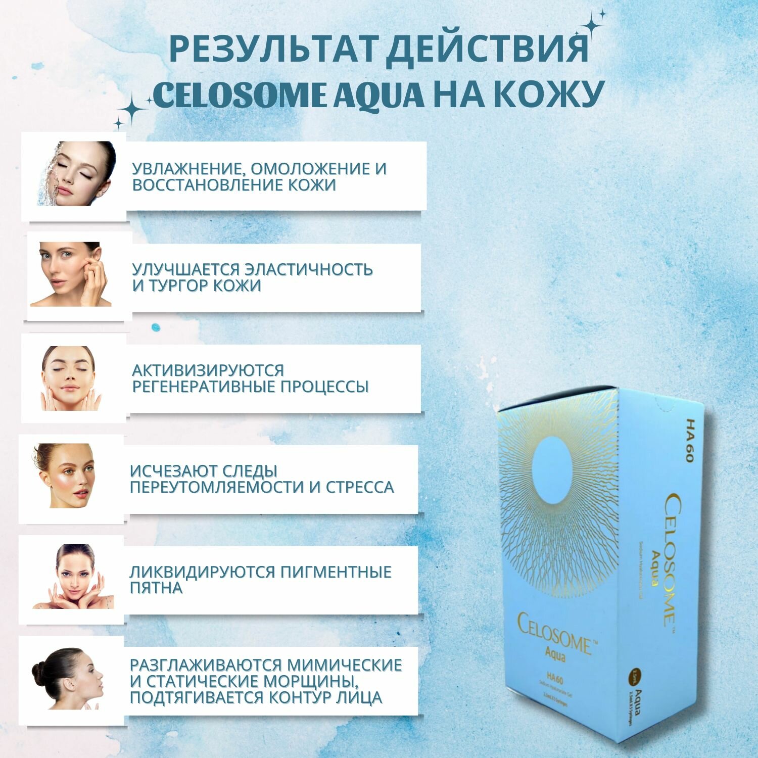 Сыворотка биоревитализант для лица Celosome Aqua (Целосом Аква) 1 шт — фото 1