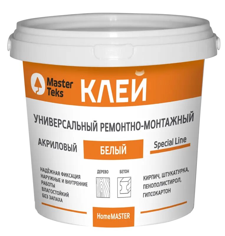 Клей акриловый MasterTeks ремонтно-монтажный белый 1.7 кг