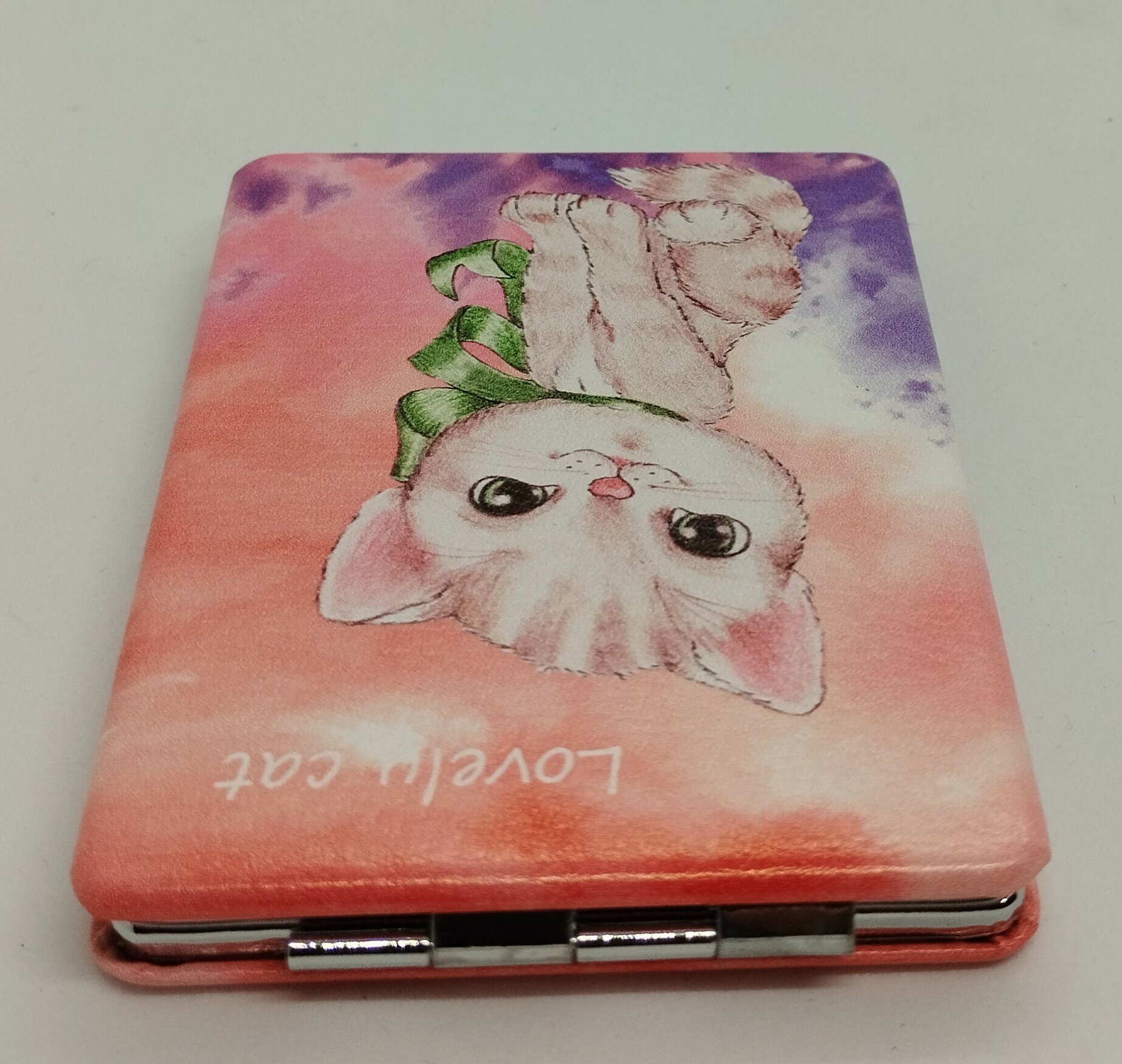 Зеркало кожаное, прямоугольное "Кошечка Lovely Cat" — фото 1