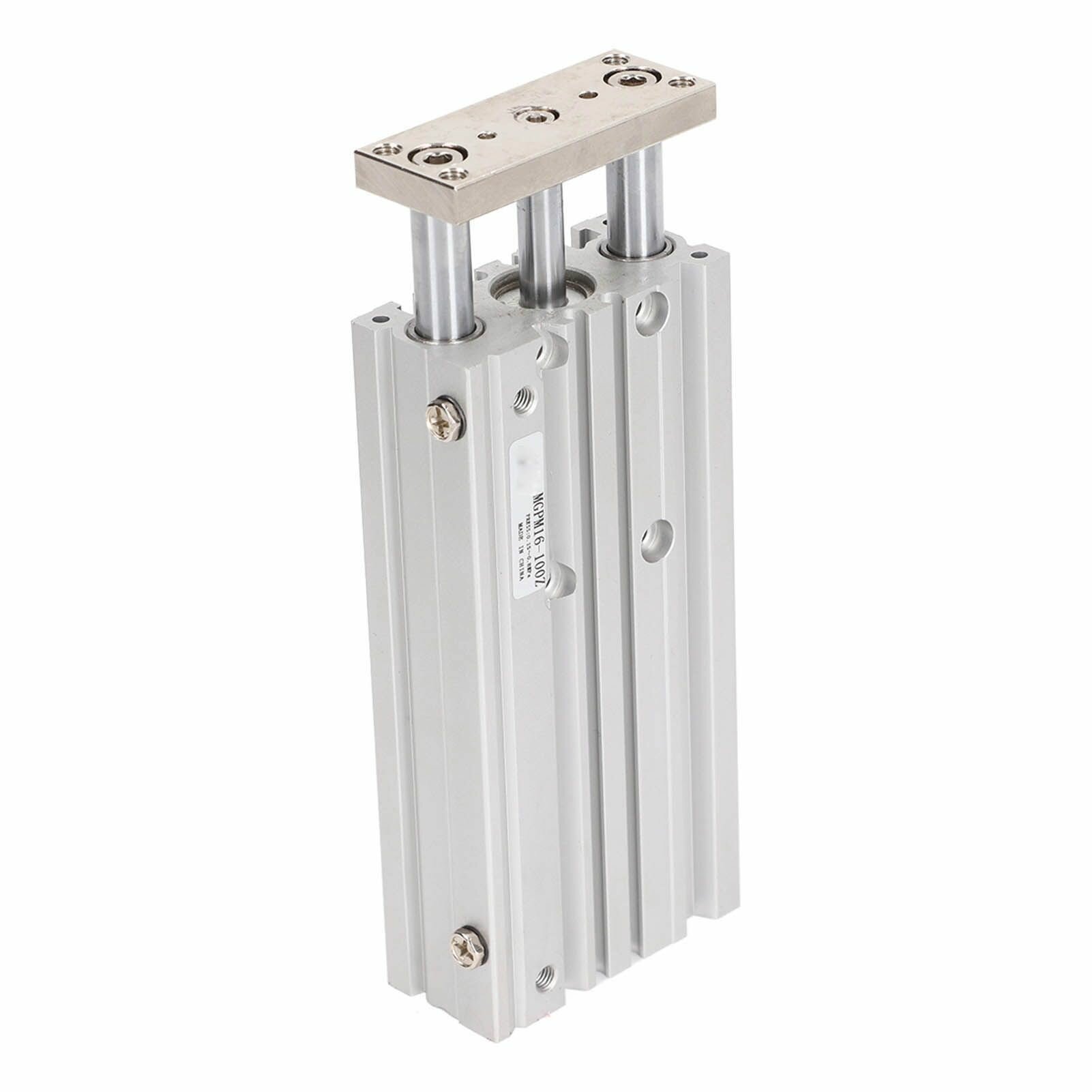 Изображение Пневматический цилиндр с 3 штоками, направляющий стержень воздушного цилиндра двойного действия из алюминиевого сплава, тип SMC