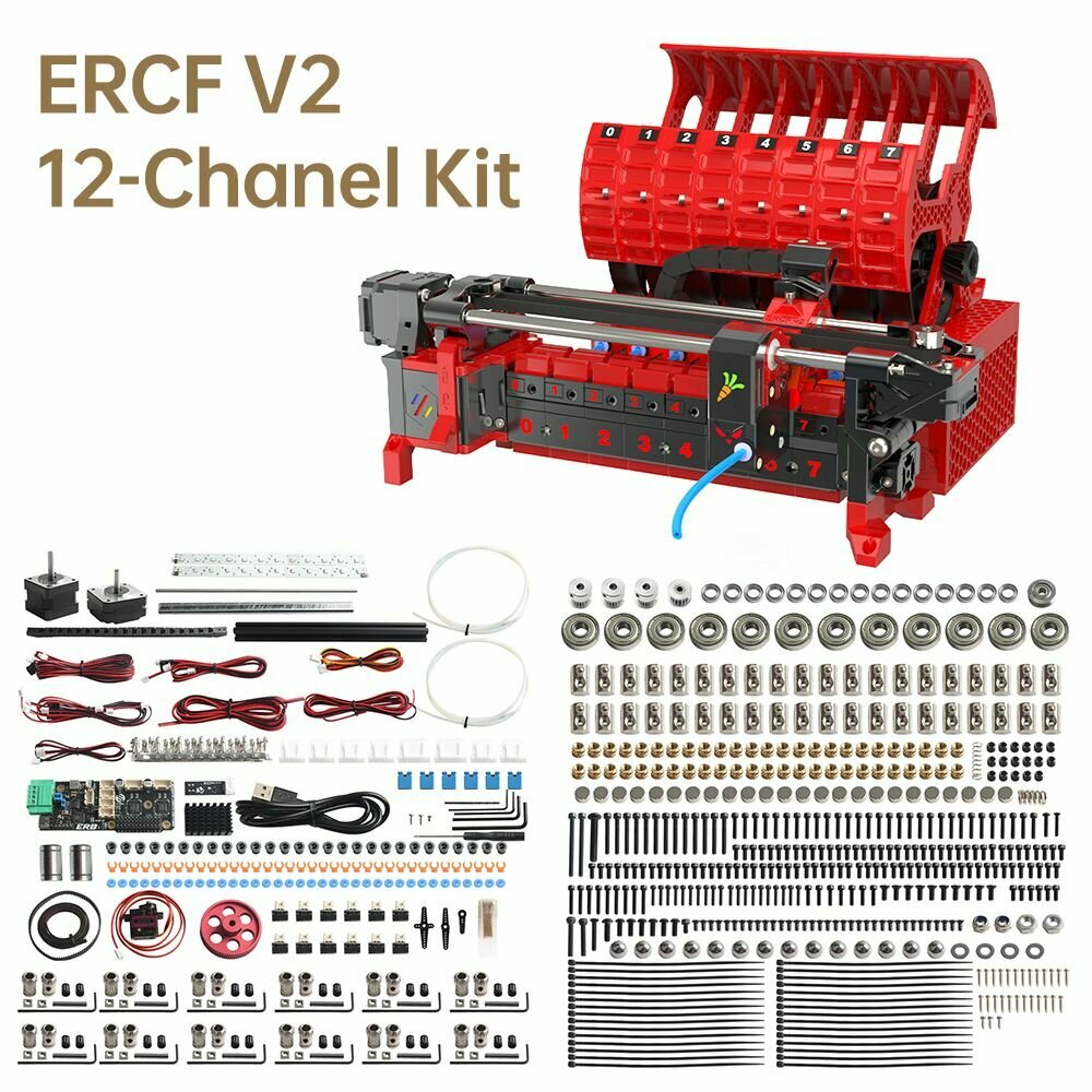 ERCF V2 12-канальный комплект официальная сертификация команды ERCF многоцветная печать с переключением нитей совместимая с 3D-принтерами Voro 2.4 R2/Trident/ Switchwire