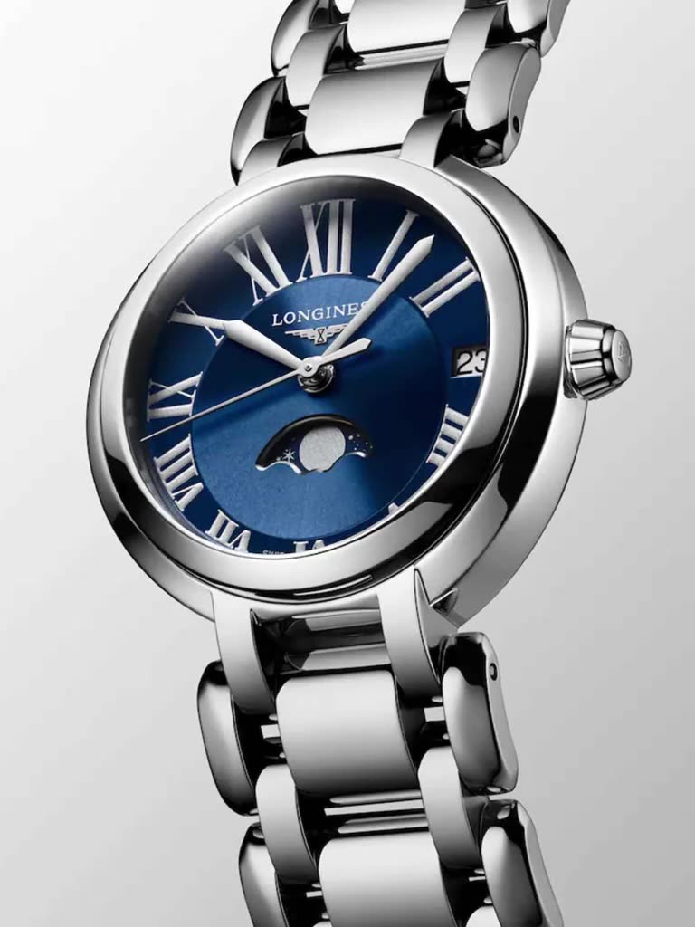 Наручные часы LONGINES, серебристый/синий — фото 1
