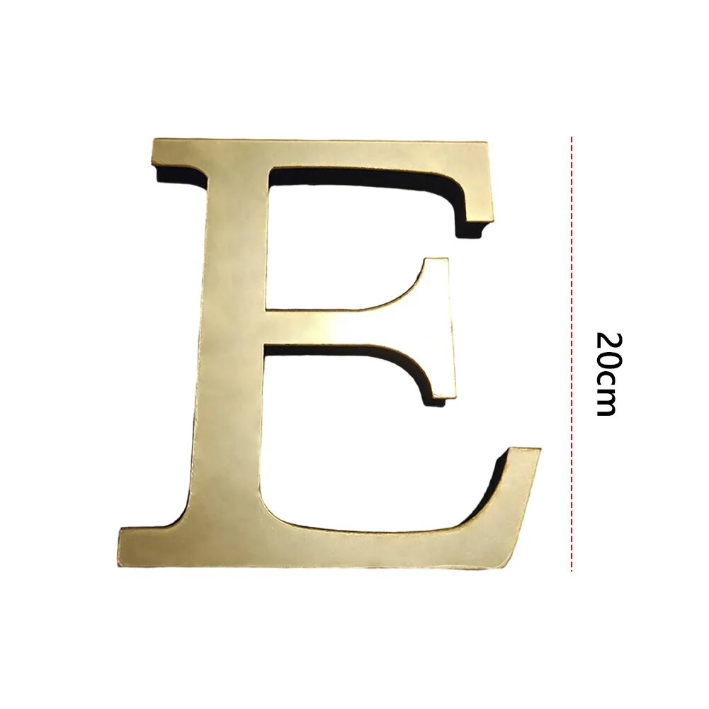 20 см 3D акриловые наклейки на стену с английскими буквами золотые самоклеящиеся наклейки на стену буквы настенные украшения для домашнего декора E