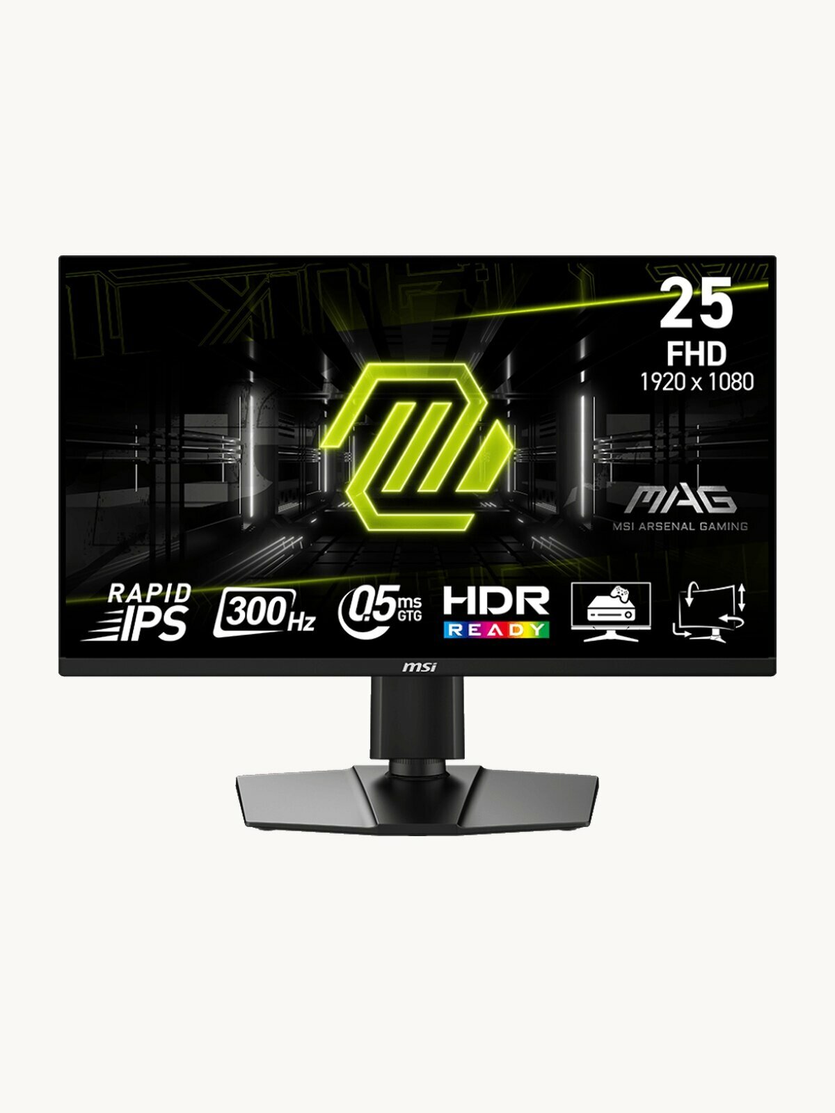 MSI 25" Игровой монитор MSI MAG 255PXF, Rapid IPS, 300 Гц, 0.5мс (GtG), 1920x1080, черный