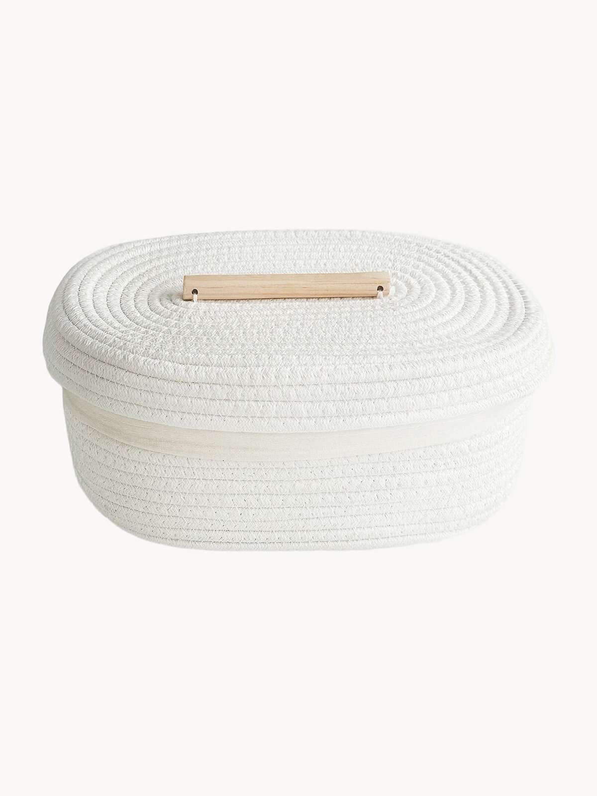 Хлебница HEIMILD, корзинка плетеная, с крышкой, белая, 11х28х18см